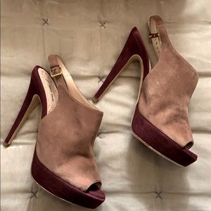 MIU MIU PLATFORM SLINGBACK STILETTOS 38